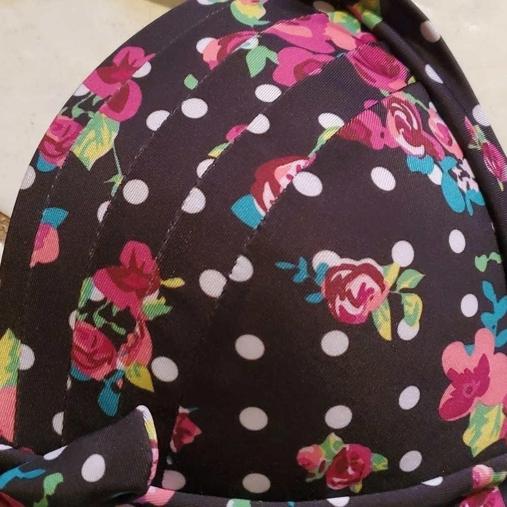 Swimsuit Bikini Top Polka Dot Triangle Floral Large